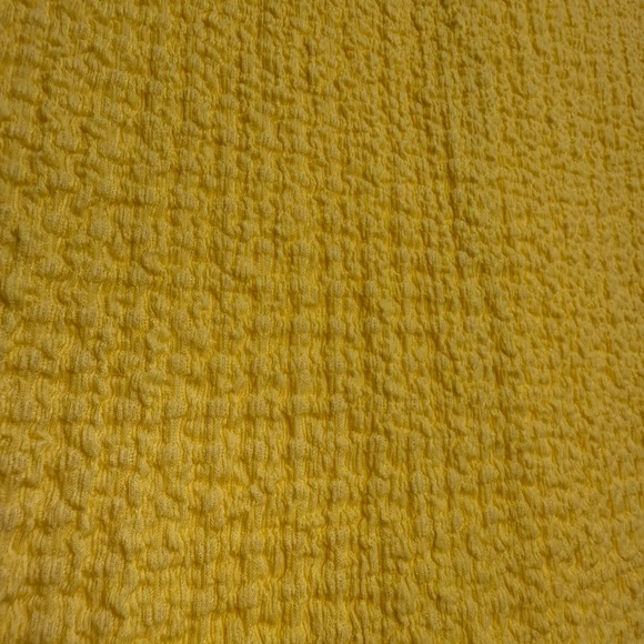 Abercrombie & Fitch Yellow Bubble Knit Tie-Front Short Sleeve Top, S NWOT - Picture 8 of 9